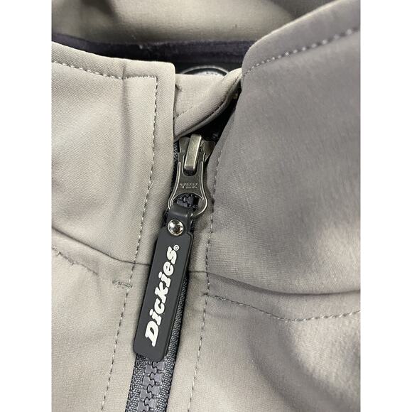 Dickies Jacket Men Large Light Gray Soft Shell Fleece Lined Full Zip Workwear - Picture 4 of 5